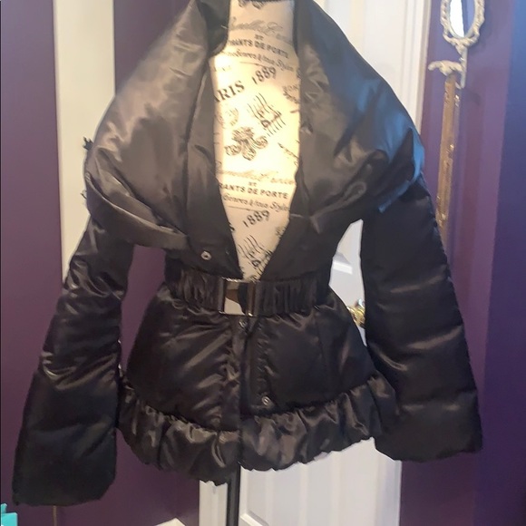 Very Femme Down Peplum Puffer Jacket 